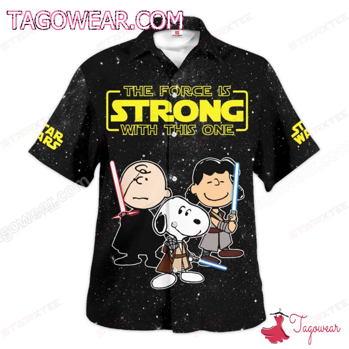 Snoopy Star Wars The Force Is Strong With This One Hawaiian Shirt