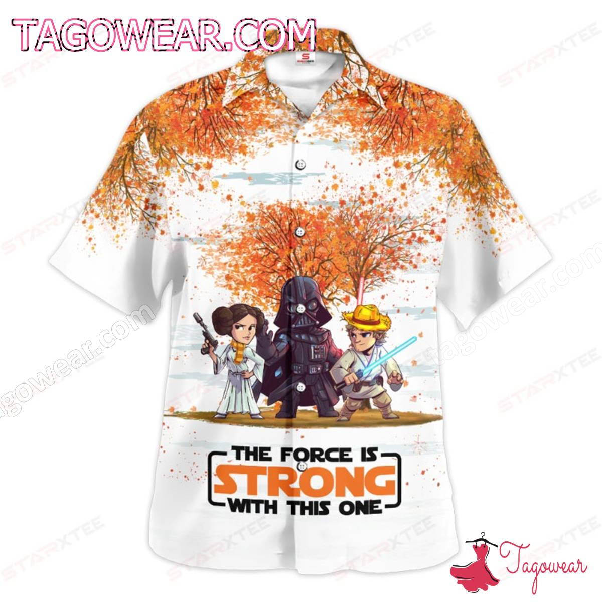 Star Wars The Force Is Strong With This One Autumn Hawaiian Shirt