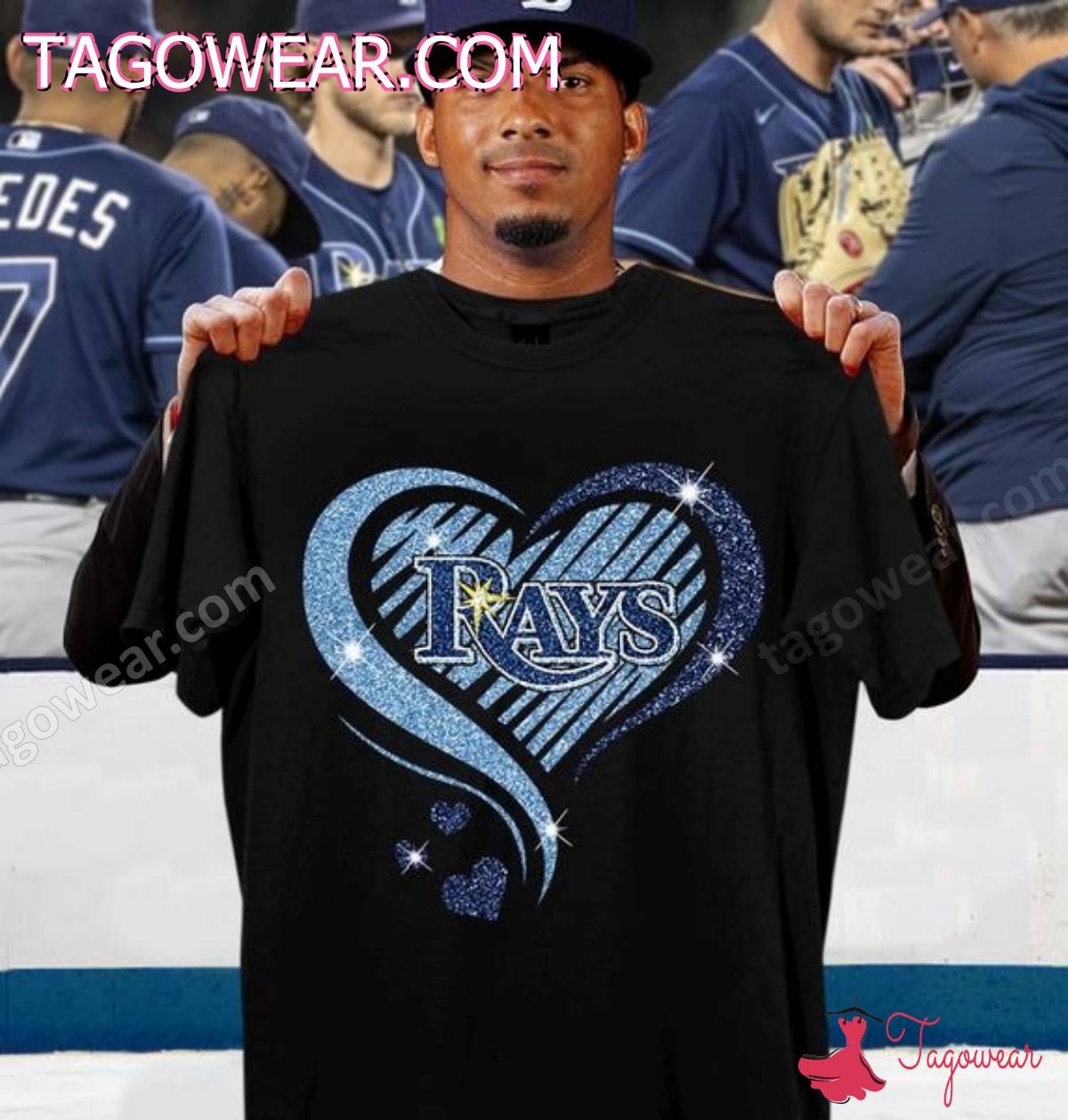 Tampa Bay Rays Glitter Heart Shirt