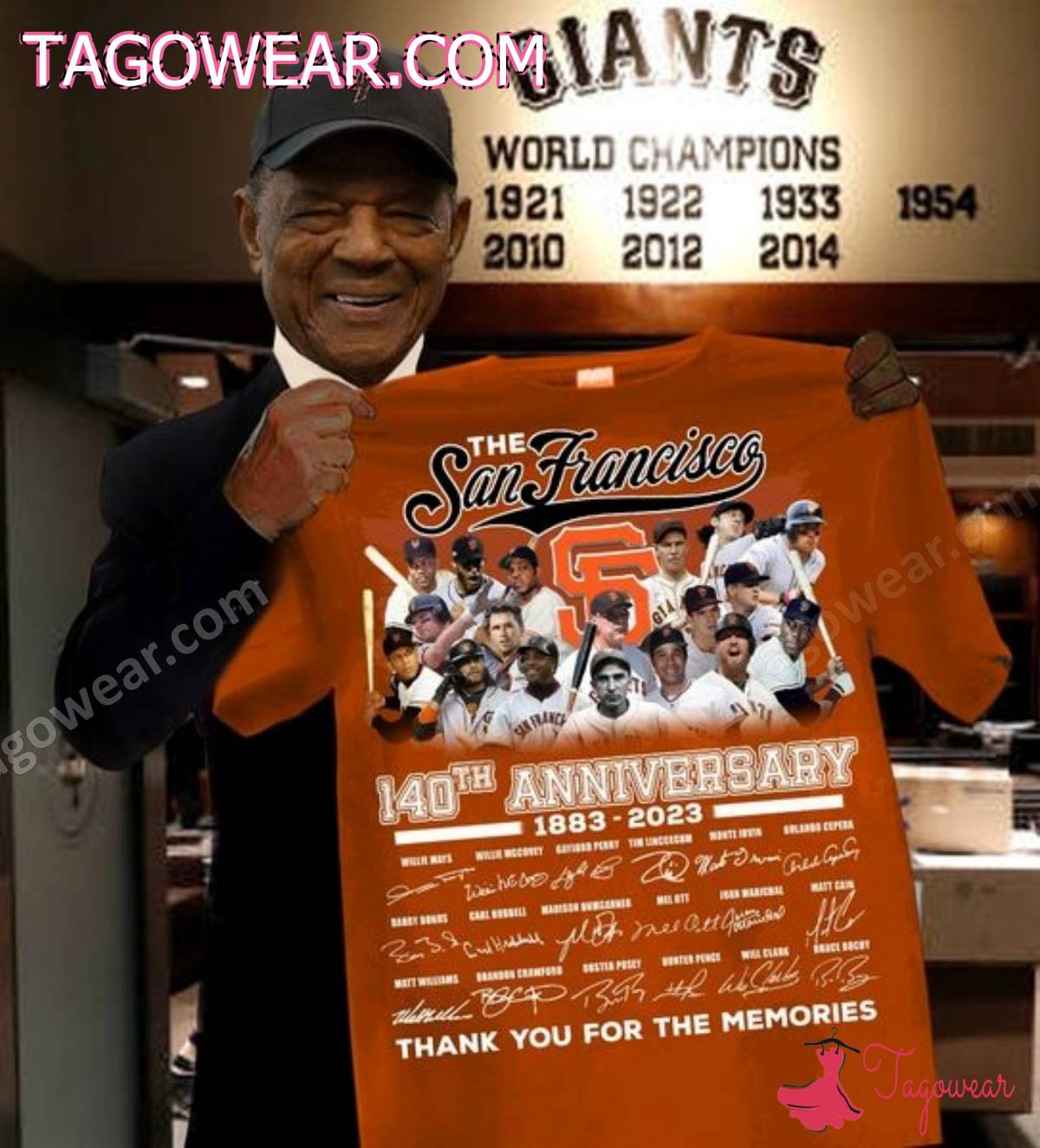 The San Francisco Giants 140th Anniversary 1883-2023 Thank You For The Memories Signatures Shirt