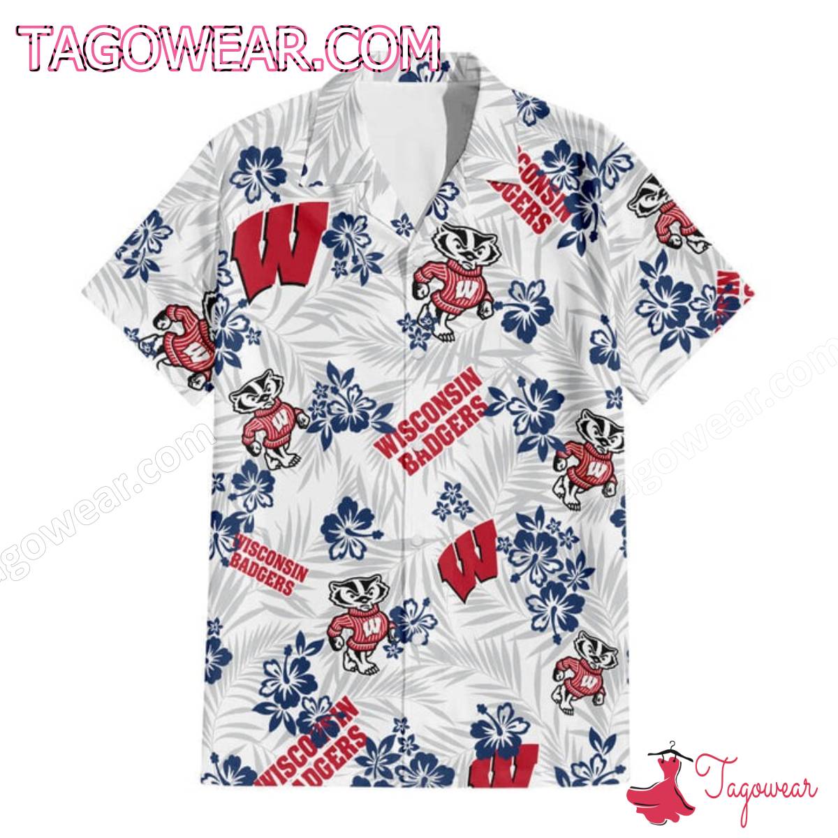 University Of Wisconsin Mascot Hawaiian Shirt a