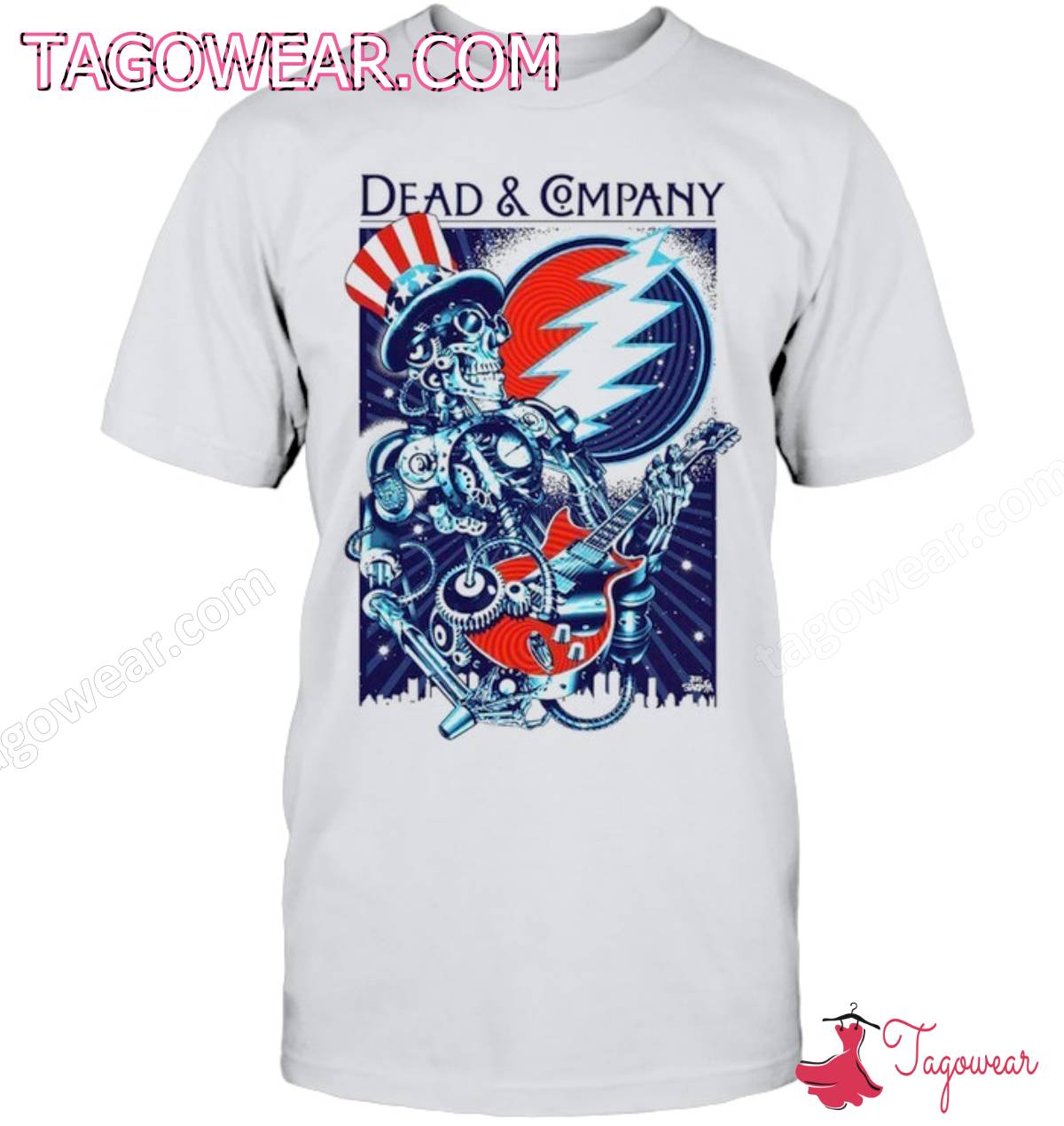 Dead And Company Skull Rock With Guitar Grateful Dead Shirt