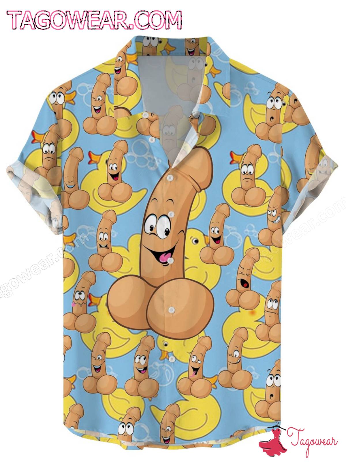 Funny Cocks And Ducks Hawaiian Shirt