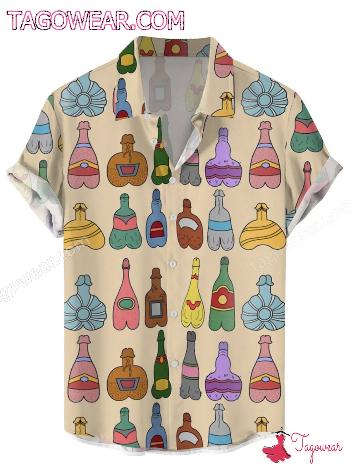Funny Cocks Wine Hawaiian Shirt