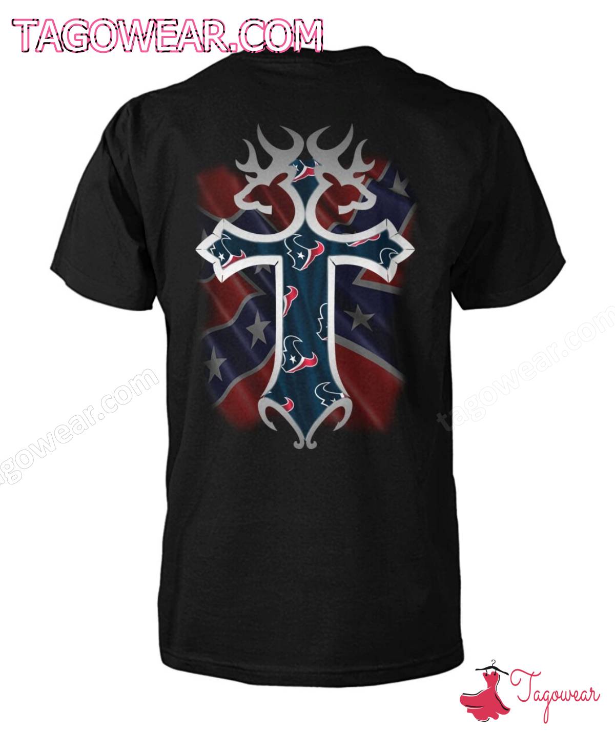 Houston Texans Christ Cross Confederate Flag Shirt