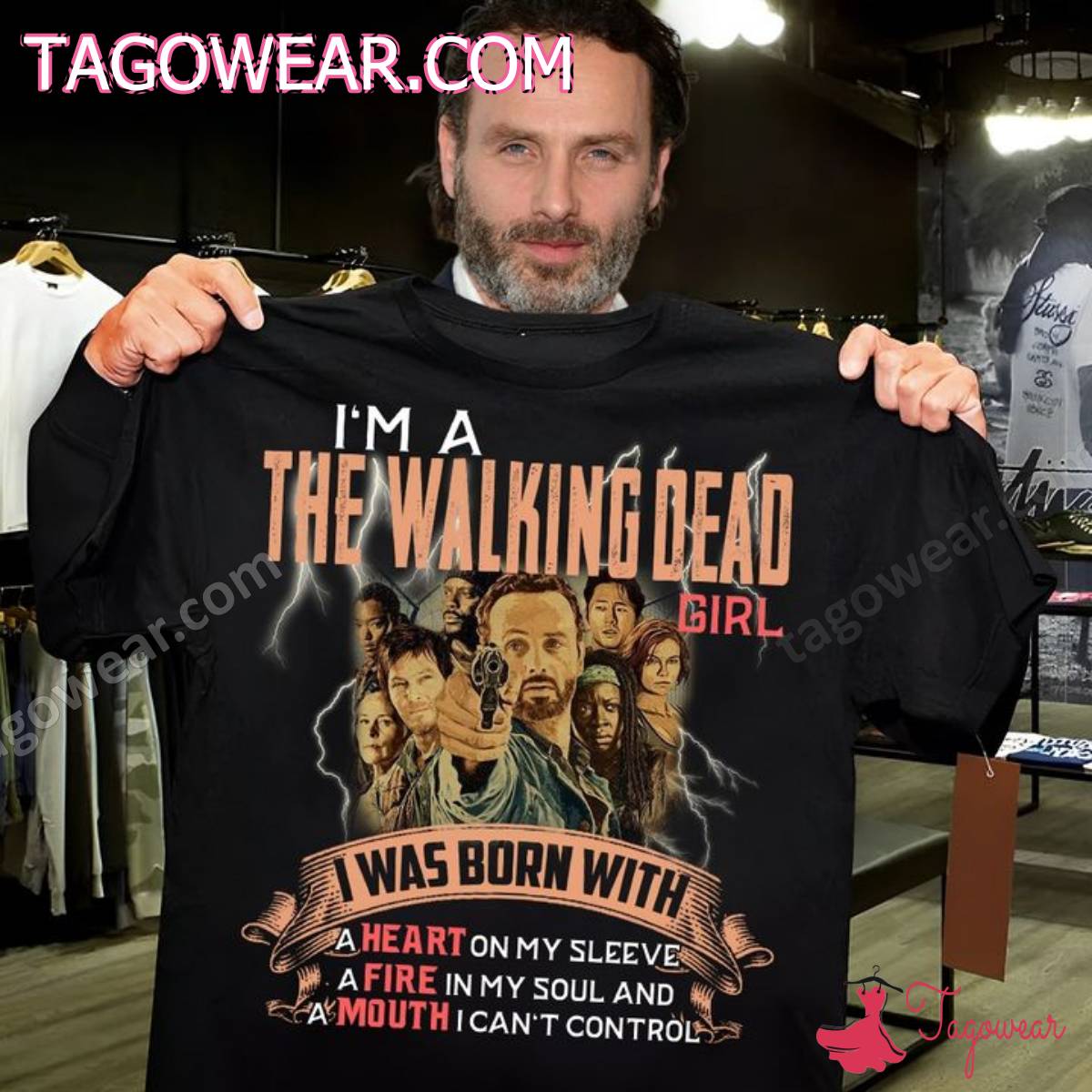 I'm A The Walking Dead Girl I Was Born With A Heart On My Sleeve Shirt
