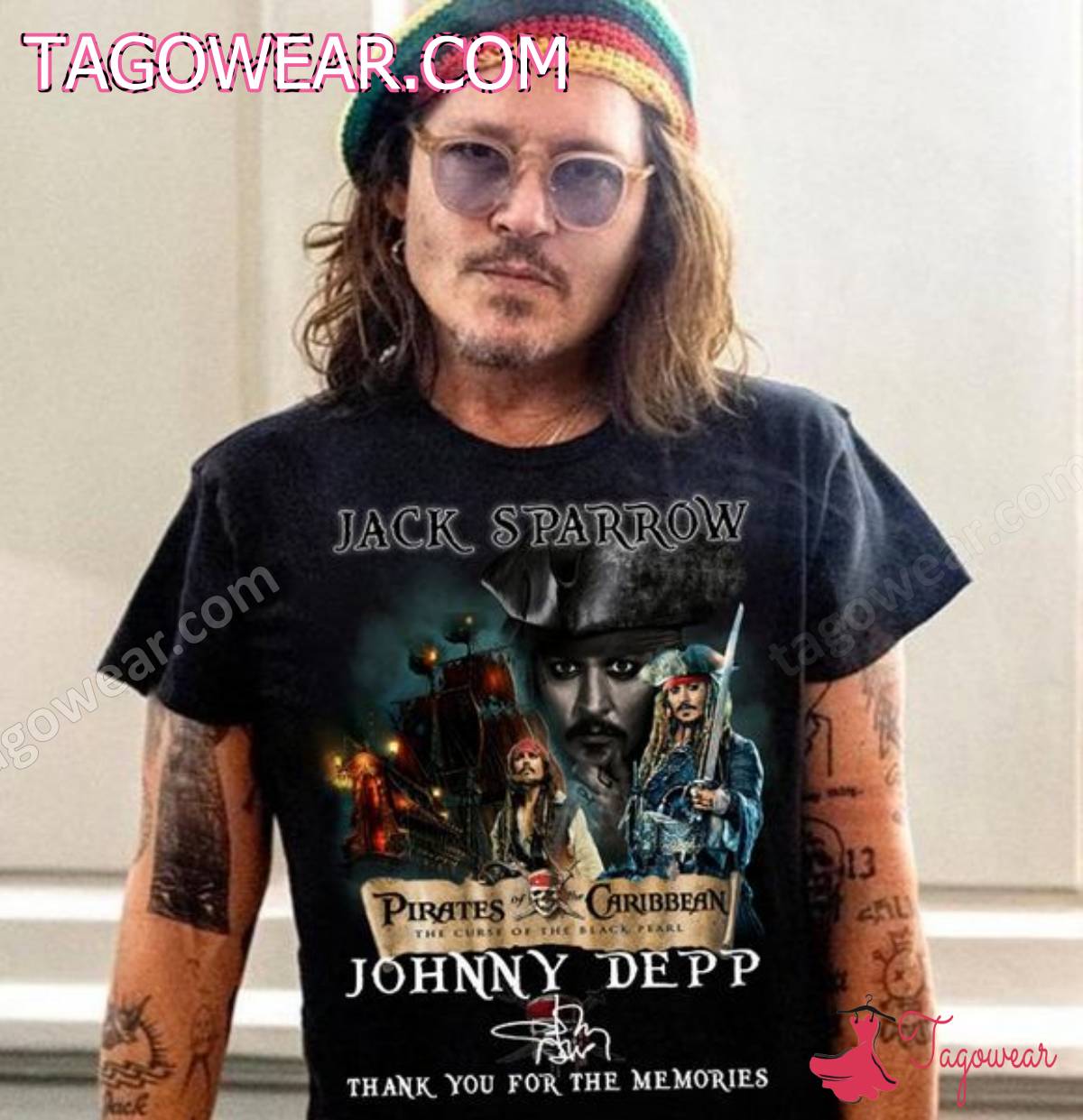 Jack Sparrow Pirates Of The Caribbean Johnny Depp Thank You For The Memories Shirt