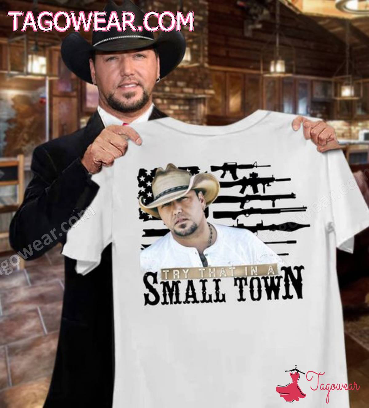 Jason Aldean Try That In A Small Town American Flag Guns Shirt
