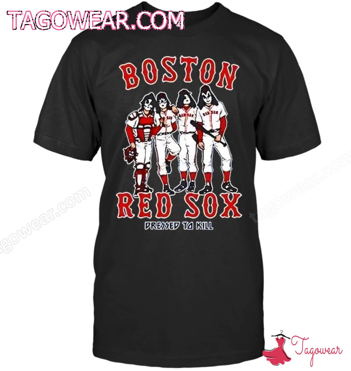 Kiss Band Boston Red Sox Dressed To Kill Shirt