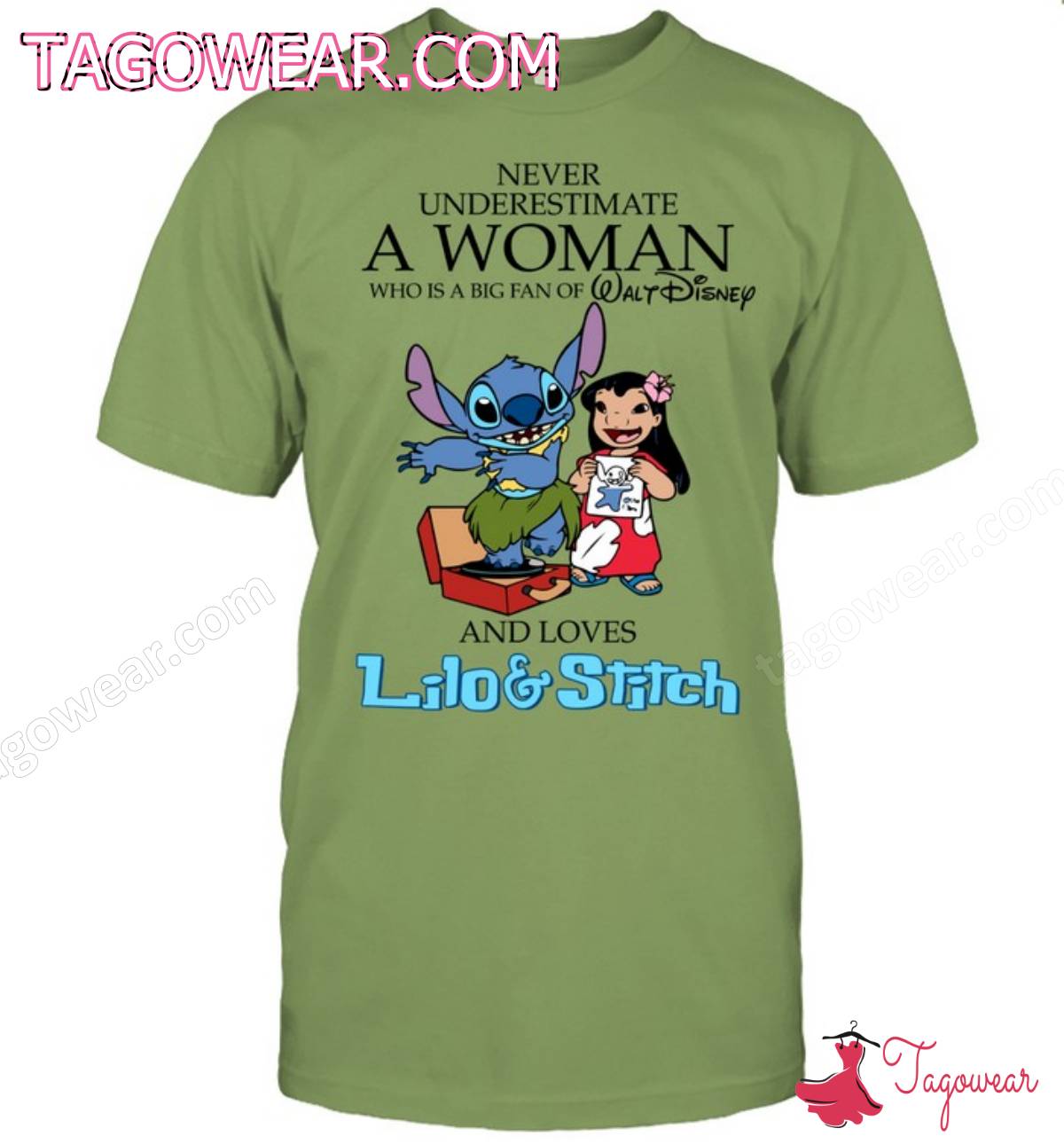 Never Underestimate A Woman Who Is A Big Fan Of Walt Disney And Loves Lilo And Stitch Shirt