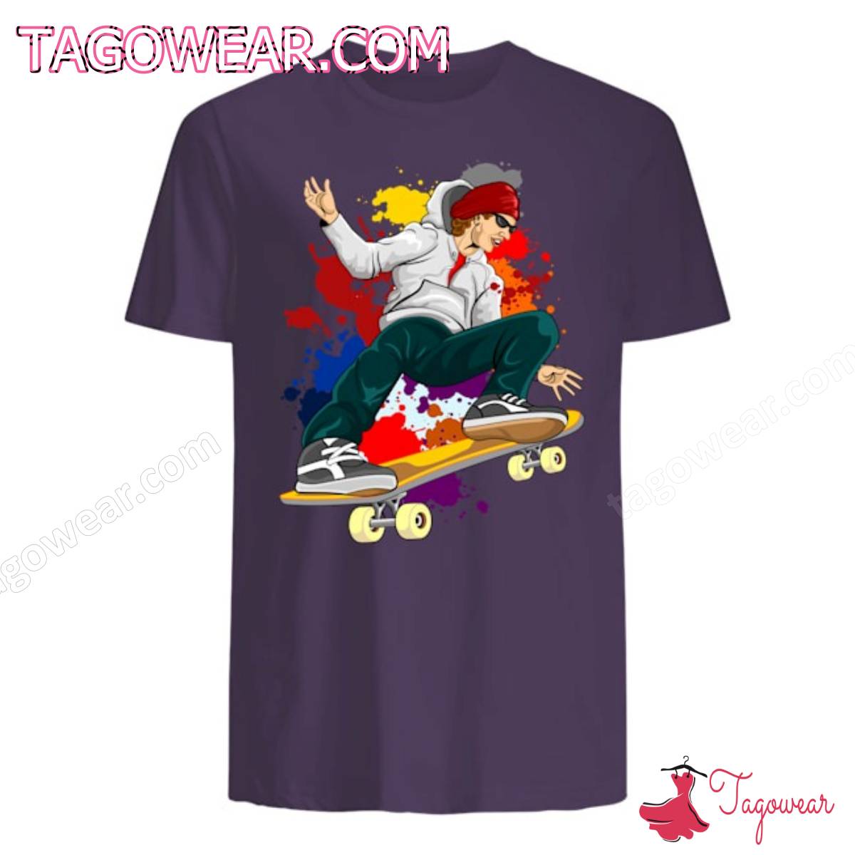 Skateboard Man Color Splash Shirt