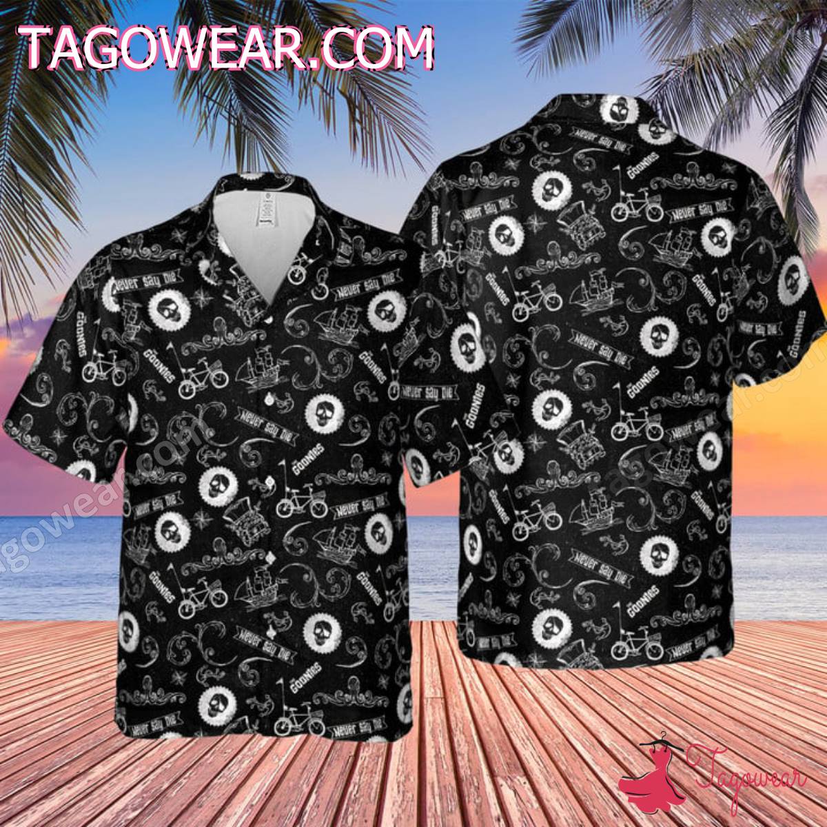 The Goonies Never Say Die Black Hawaiian Shirt