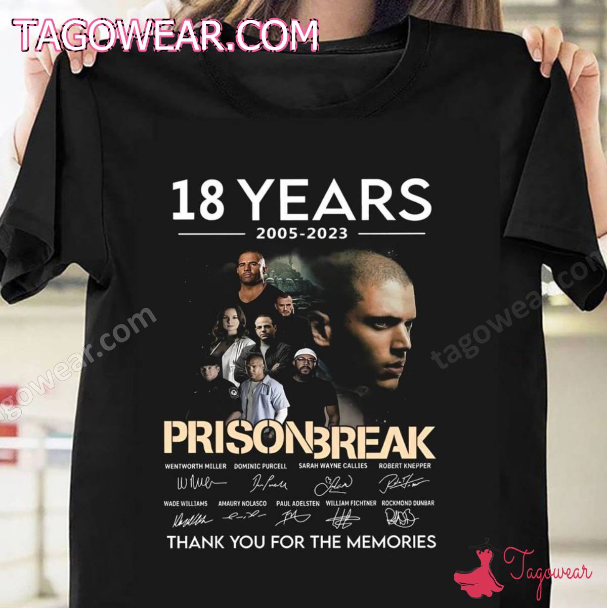 18 Years 2005-2023 Prison Break Signatures Thank You For The Memories Shirt