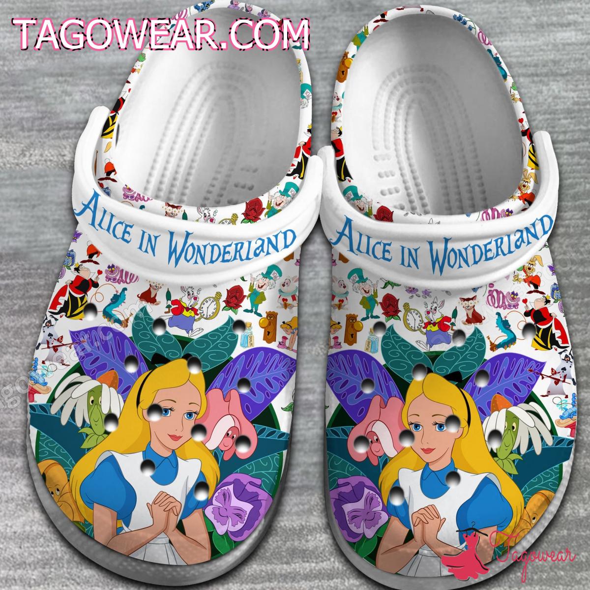 Alice In Wonderland Pattern Crocs Clogs a