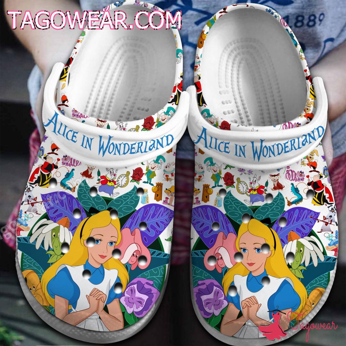Alice In Wonderland Pattern Crocs Clogs