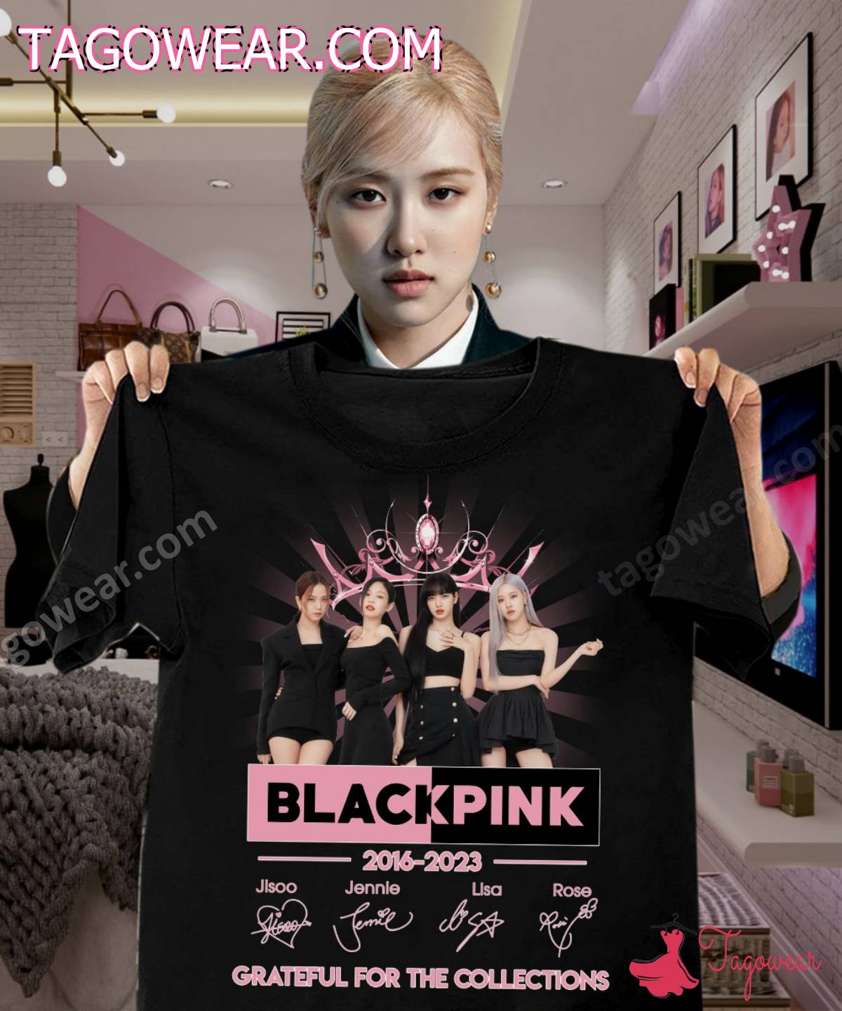 Blackpink 2016-2023 Signatures Grateful For The Collections Shirt