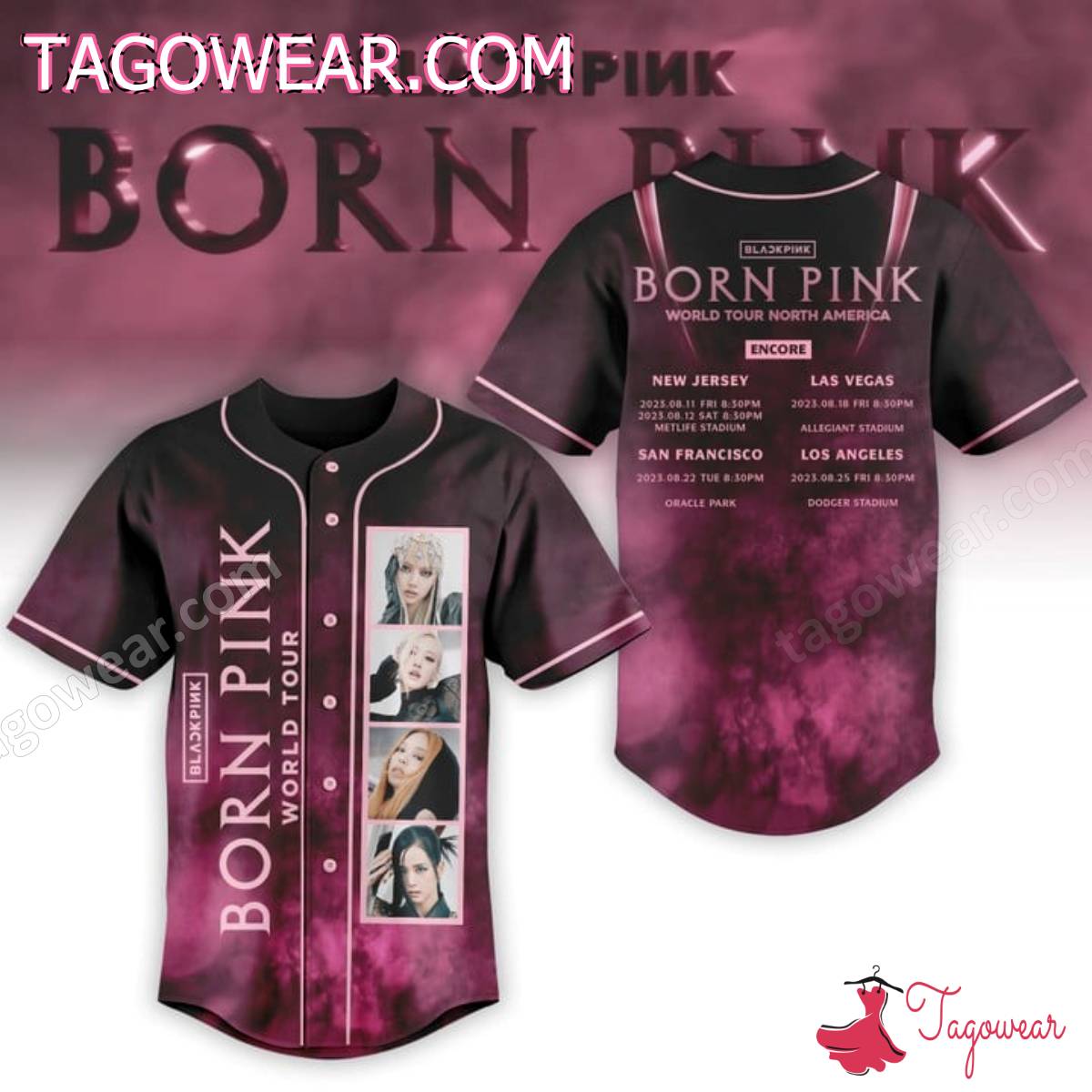 Blackpink Born Pink World Tour North America Baseball Jersey
