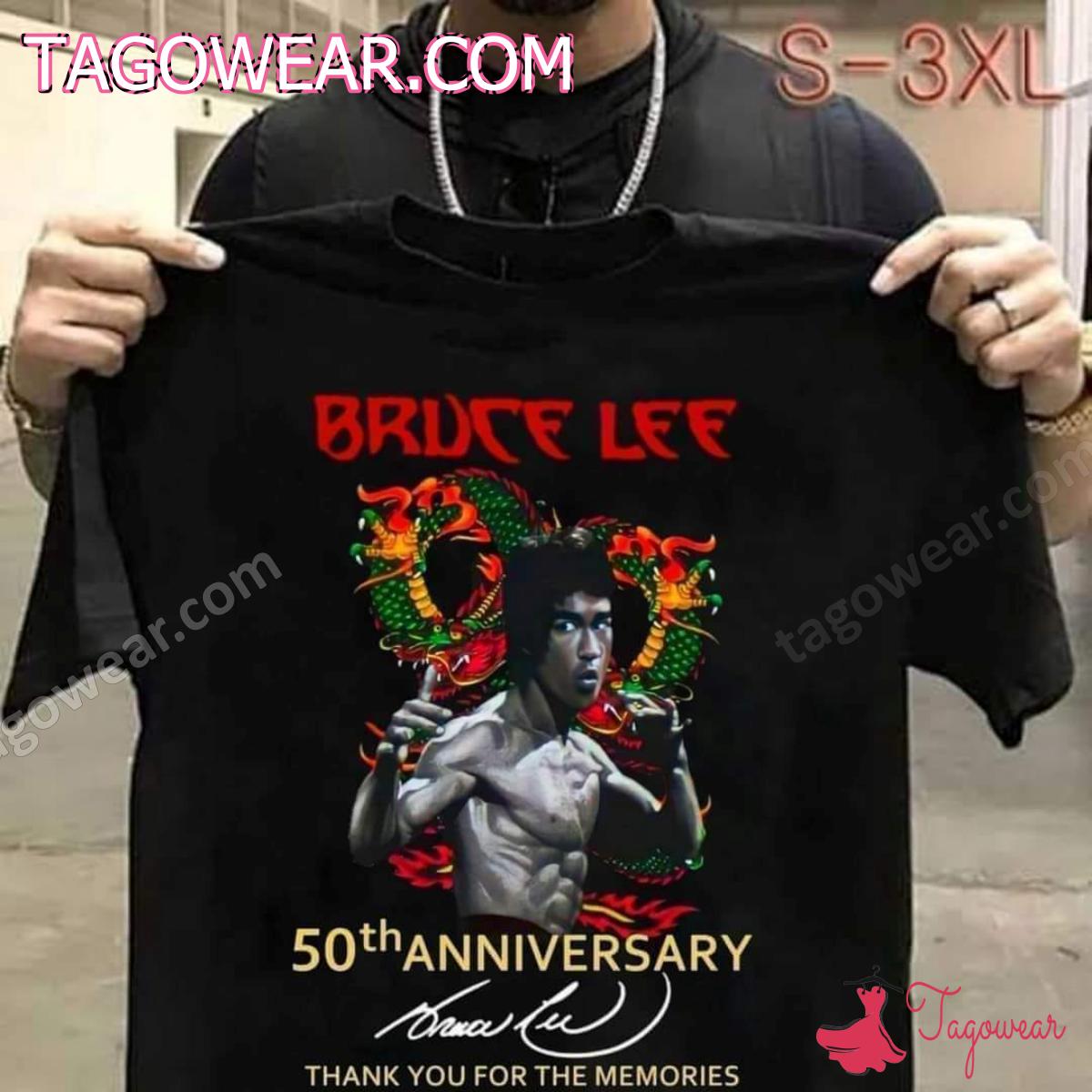 Bruce Lee 50th Anniversary Signature Thank You For The Memories Shirt