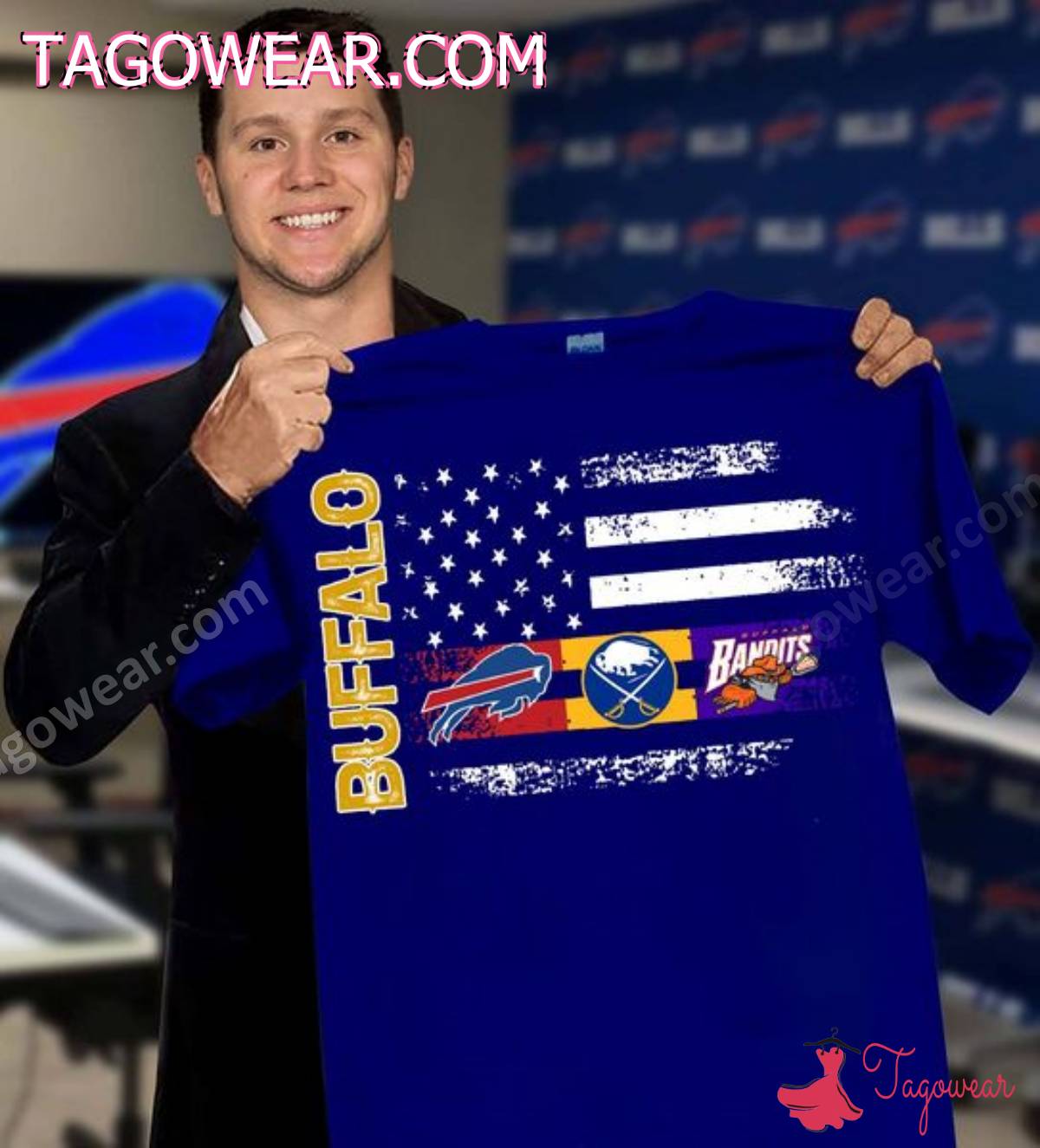 Buffalo Sport Teams Logo American Flag Shirt