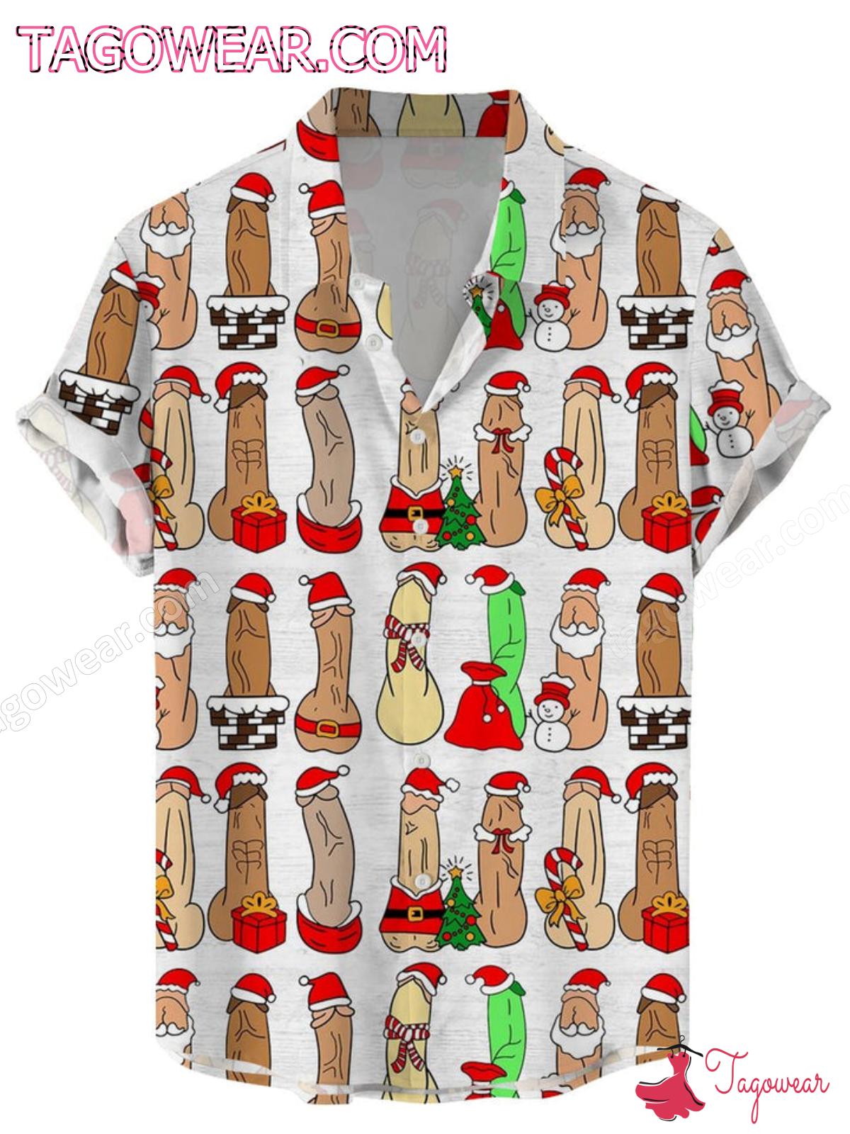 Christmas Cocks Funny Hawaiian Shirt