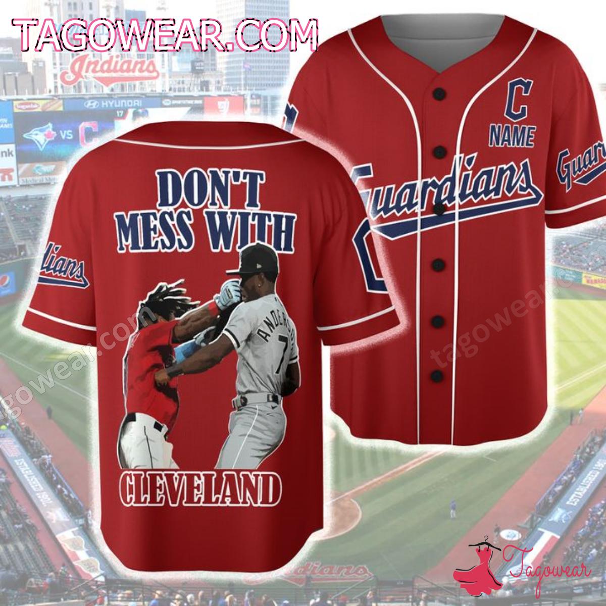 Don't Mess With Cleveland Guardians Ramirez Punch Anderson Personalized Baseball Jersey