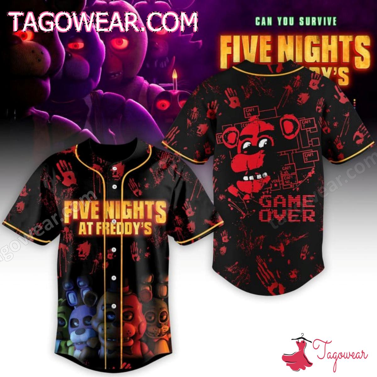 Five Nights At Freddy's Game Over Baseball Jersey