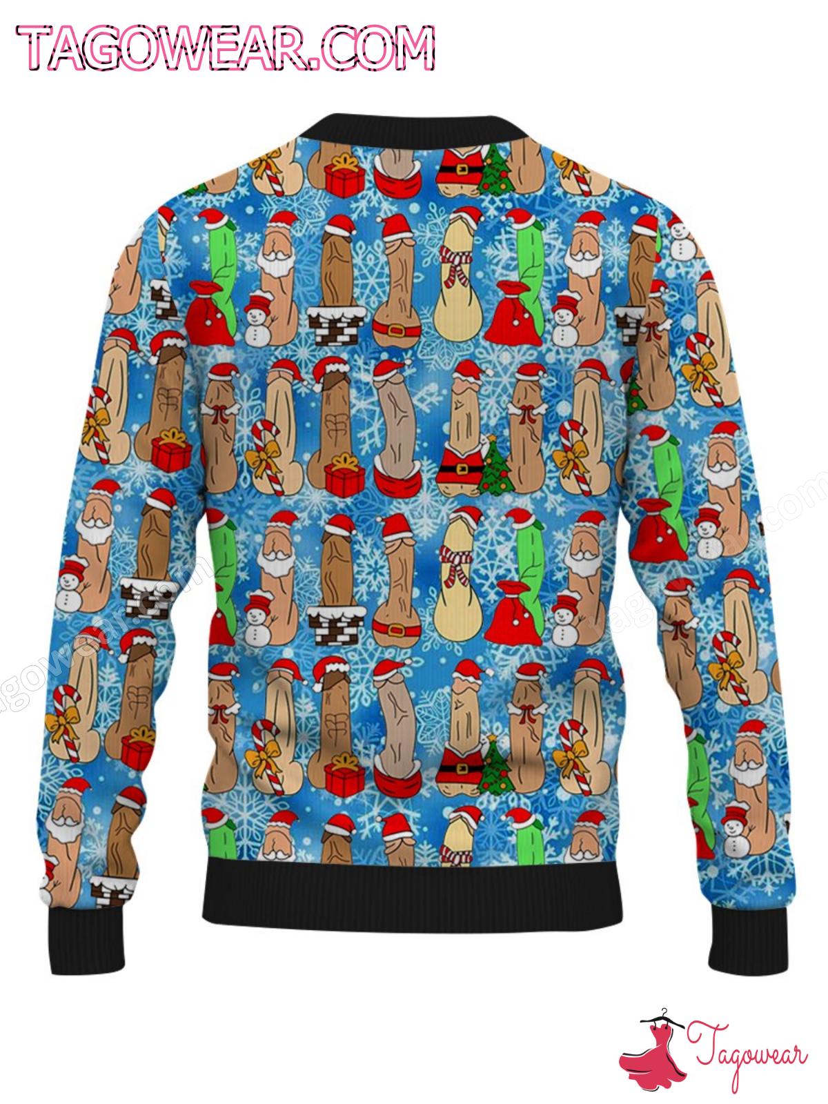 Funny Cocks Christmas Snowflake Sweater b