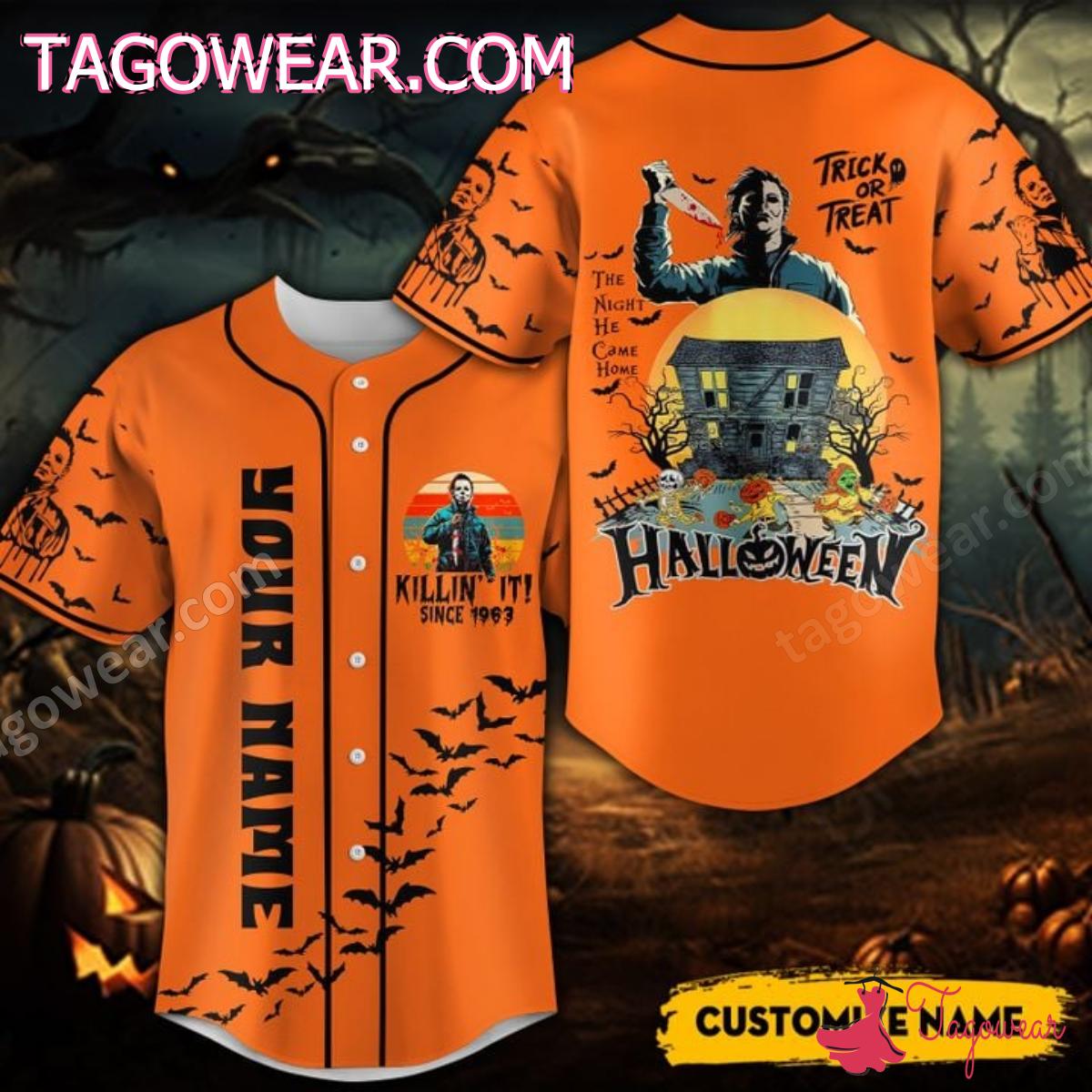 Halloween Michael Myers The Night He Came Home Killin It Personalized Baseball Jersey