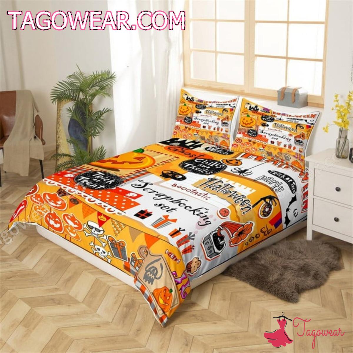 Halloween Trick Or Treat Party Scrapbooking Set Bedding Set a