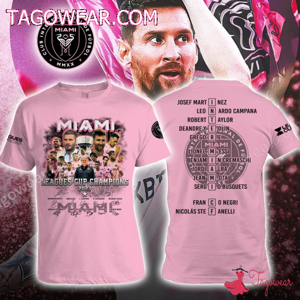 Inter Miami Cf Leagues Cup Champions 2023 Signatures Players T-shirt, Hoodie