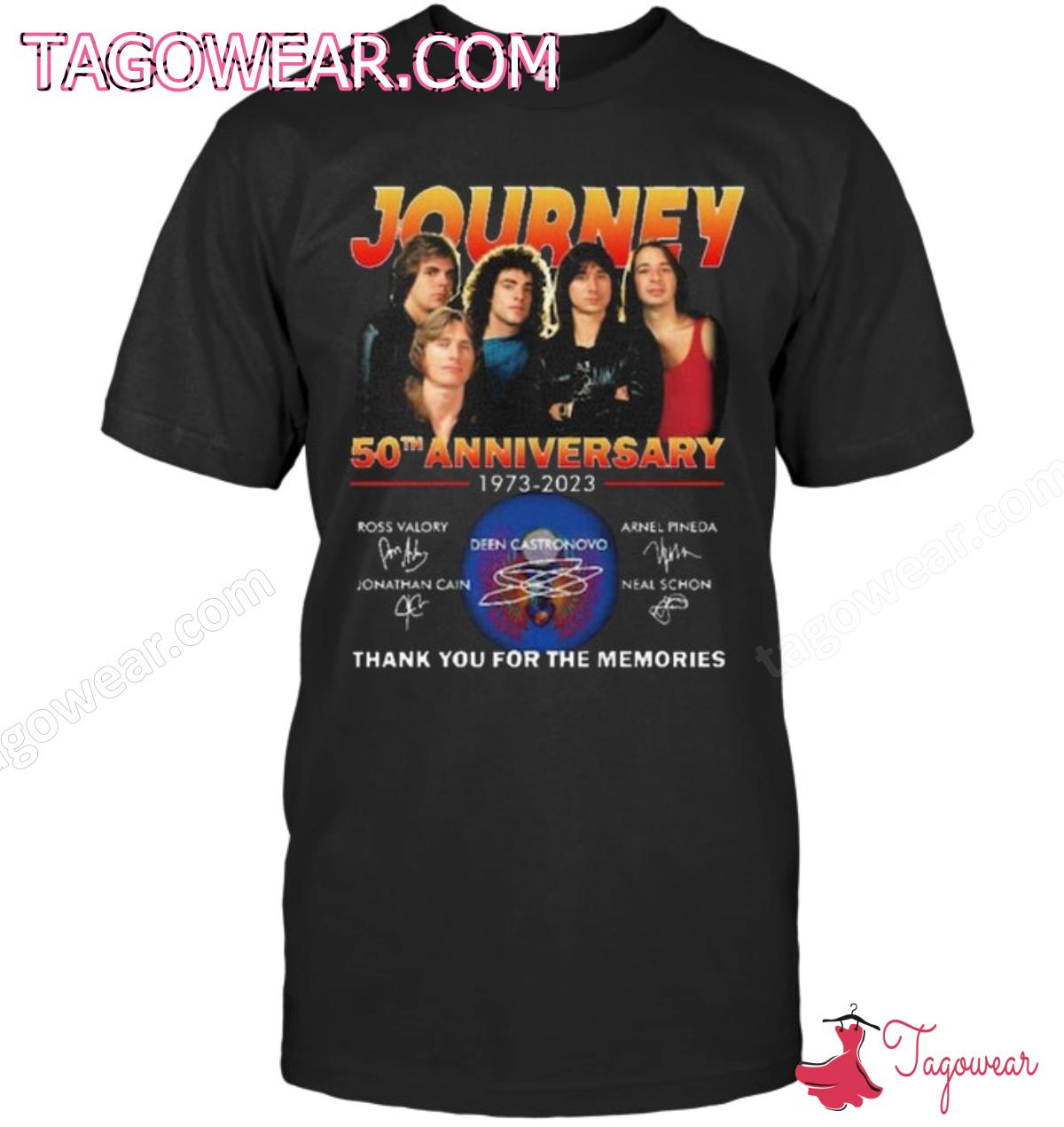 Journey 50th Anniversary 1973-2023 Signatures Thank You For The Memories Shirt