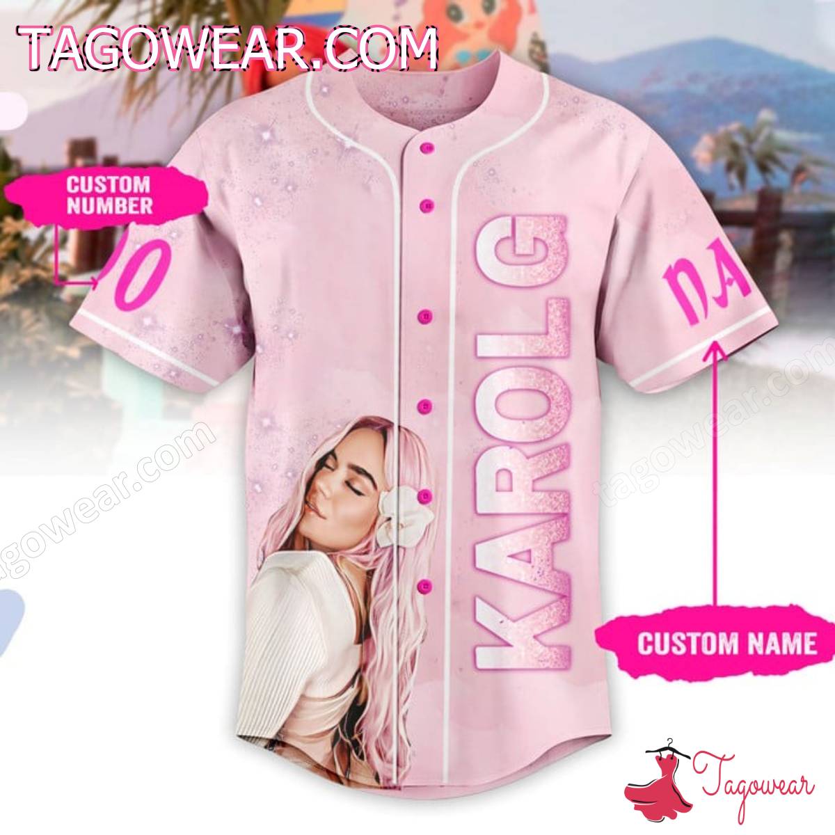 Karol G Las Bichotas No Lloran Mamiii Pink Personalized Baseball Jersey a