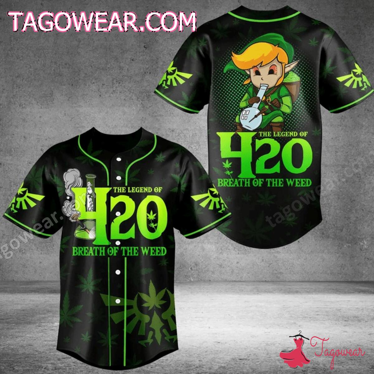 Link The Legend Of 420 Breath Of The Weed Baseball Jersey