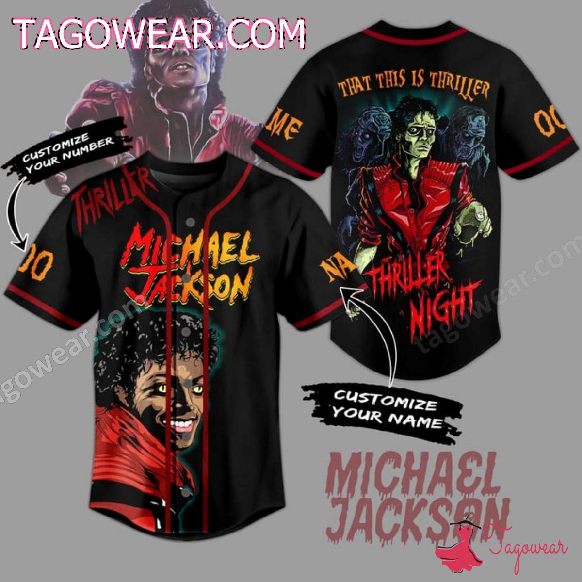 Michael Jackson That This Is Thriller Thriller Night Personalized Baseball Jersey