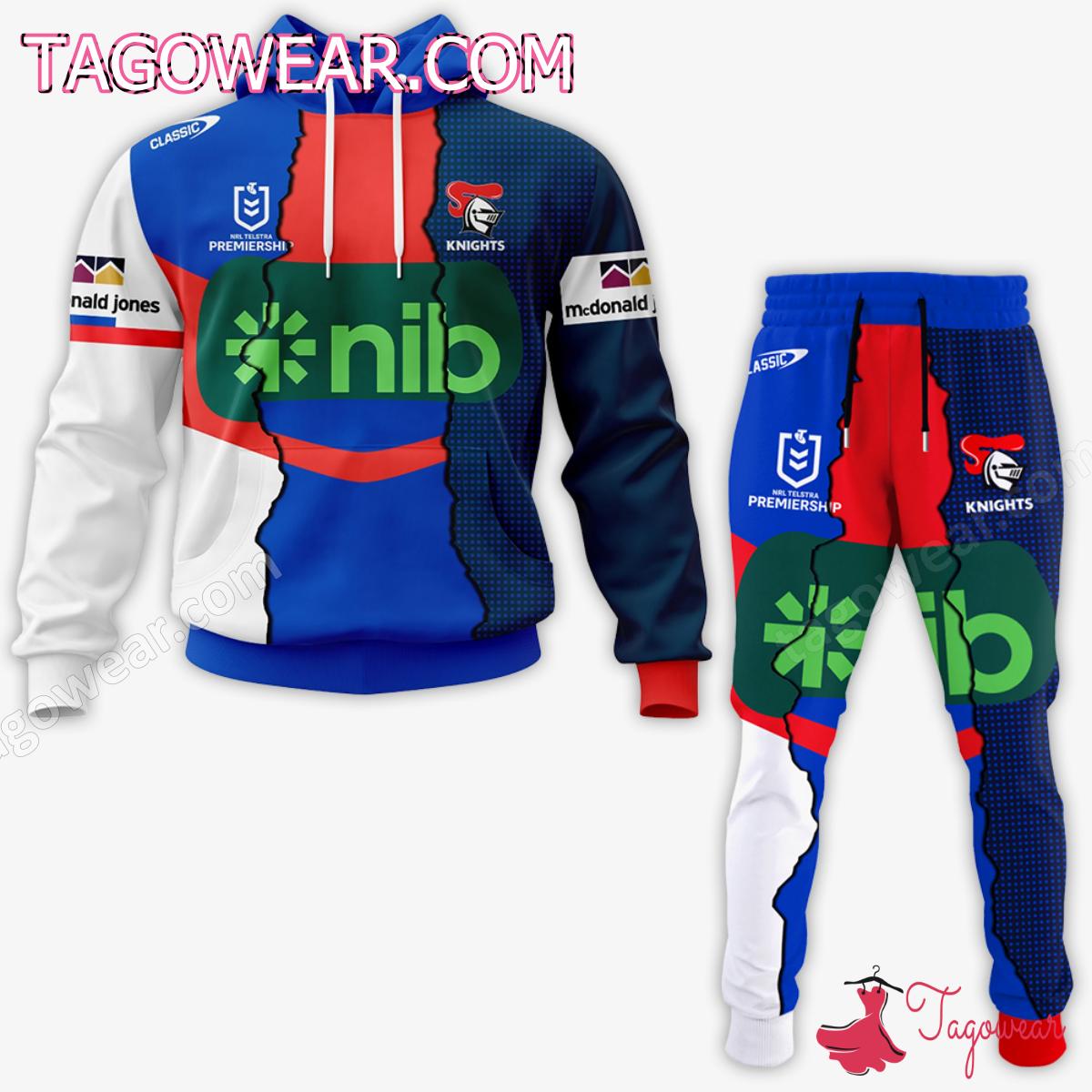 Newcastle Knights Nrl Telstra Premiership Nib Personalized Hoodie And Pants