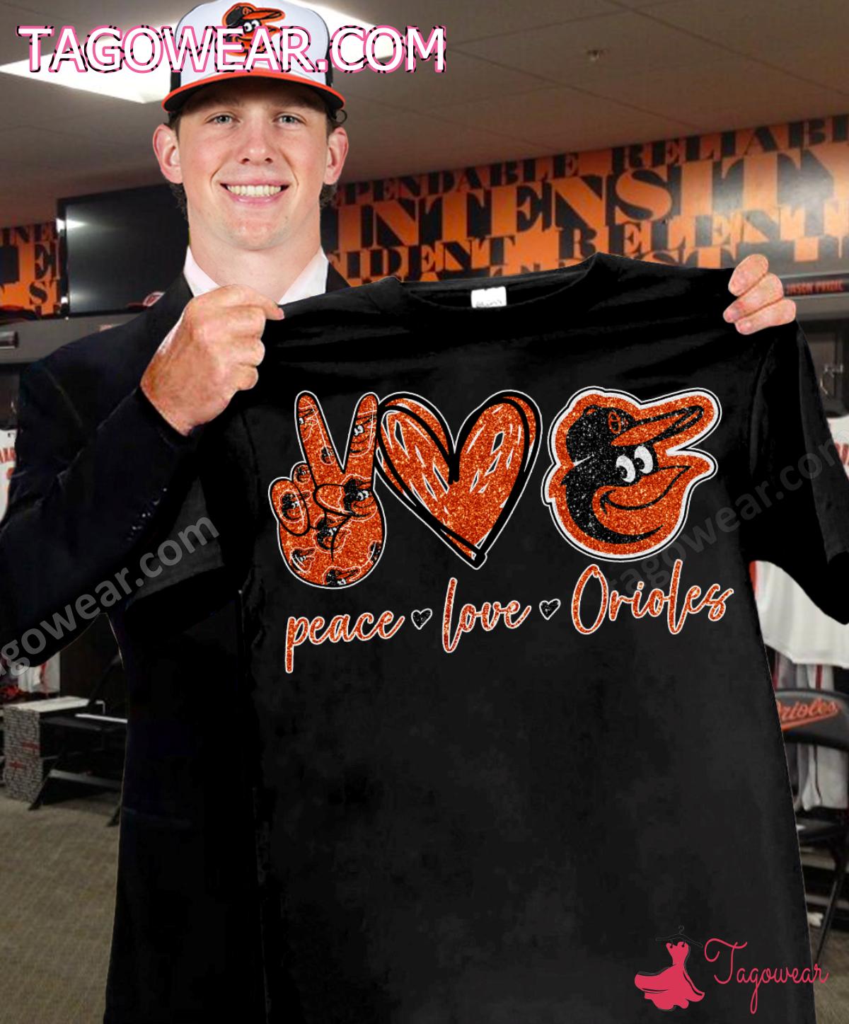 Peace Love Baltimore Orioles Shirt