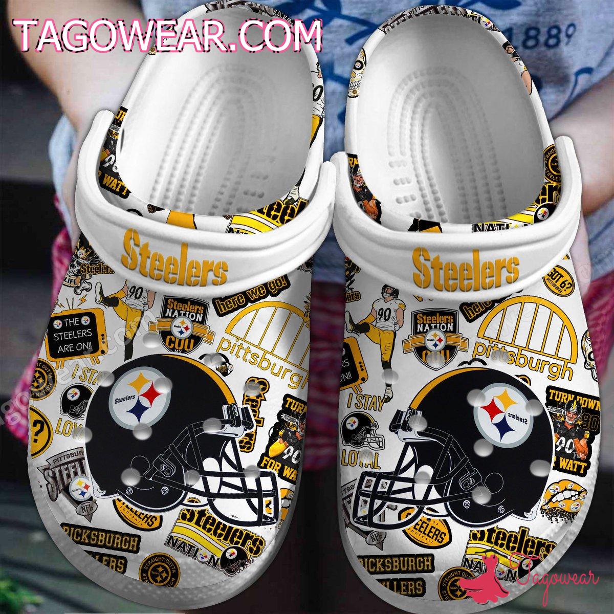 Pittsburgh Steelers Pattern Crocs Clogs