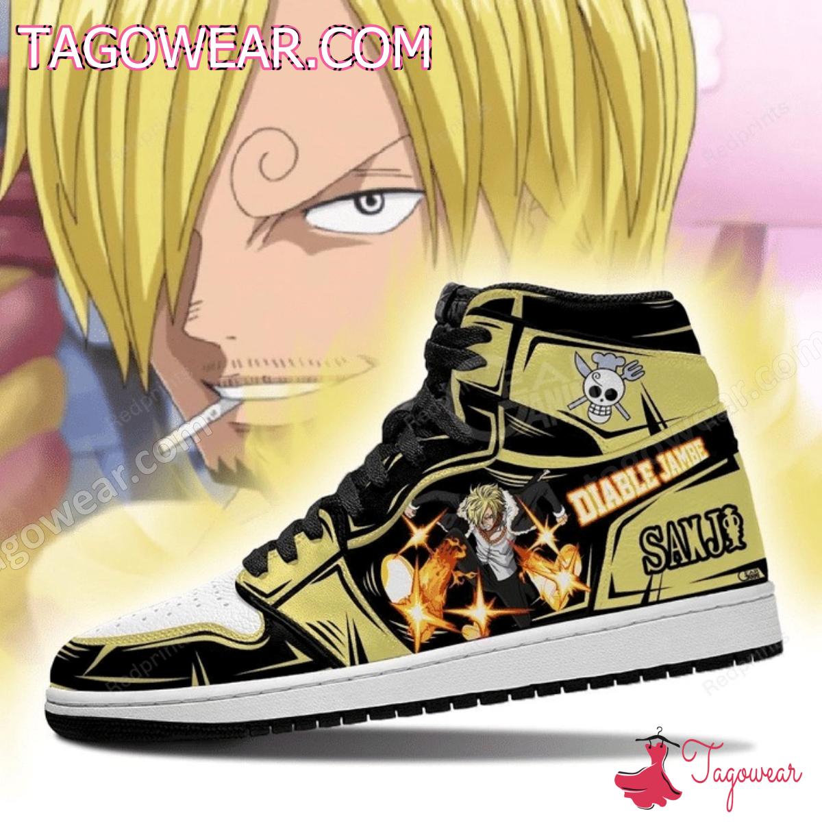 Sanji One Piece Diable Jambe Air Jordan High Top Shoes