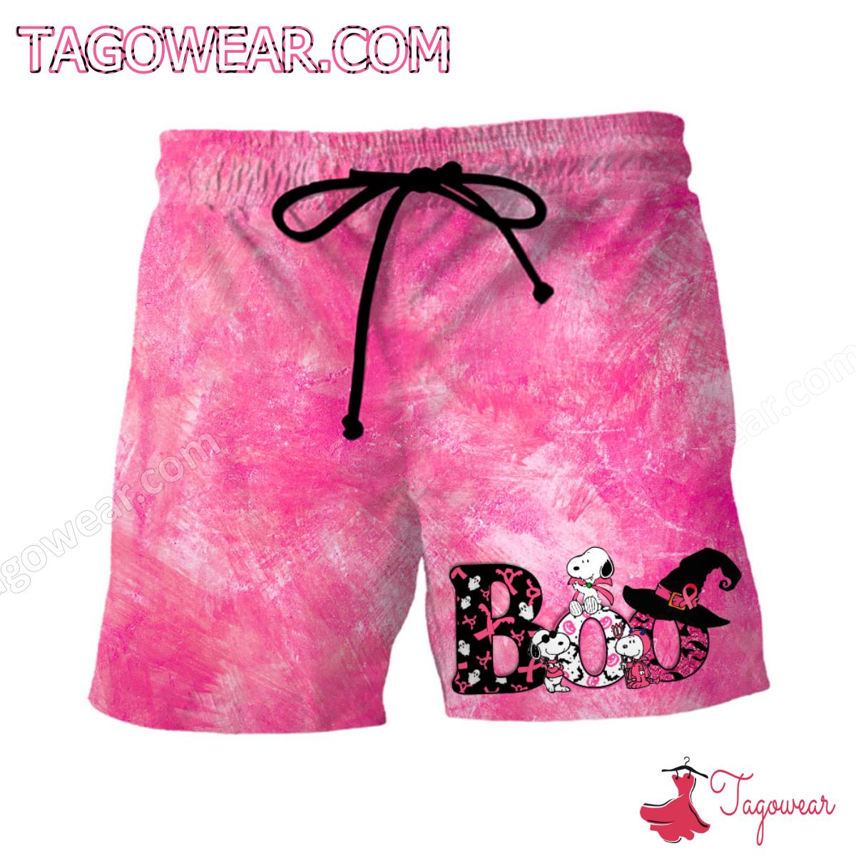 Snoopy Breast Cancer Boo Pink Halloween Hawaiian Shirt And Shorts a