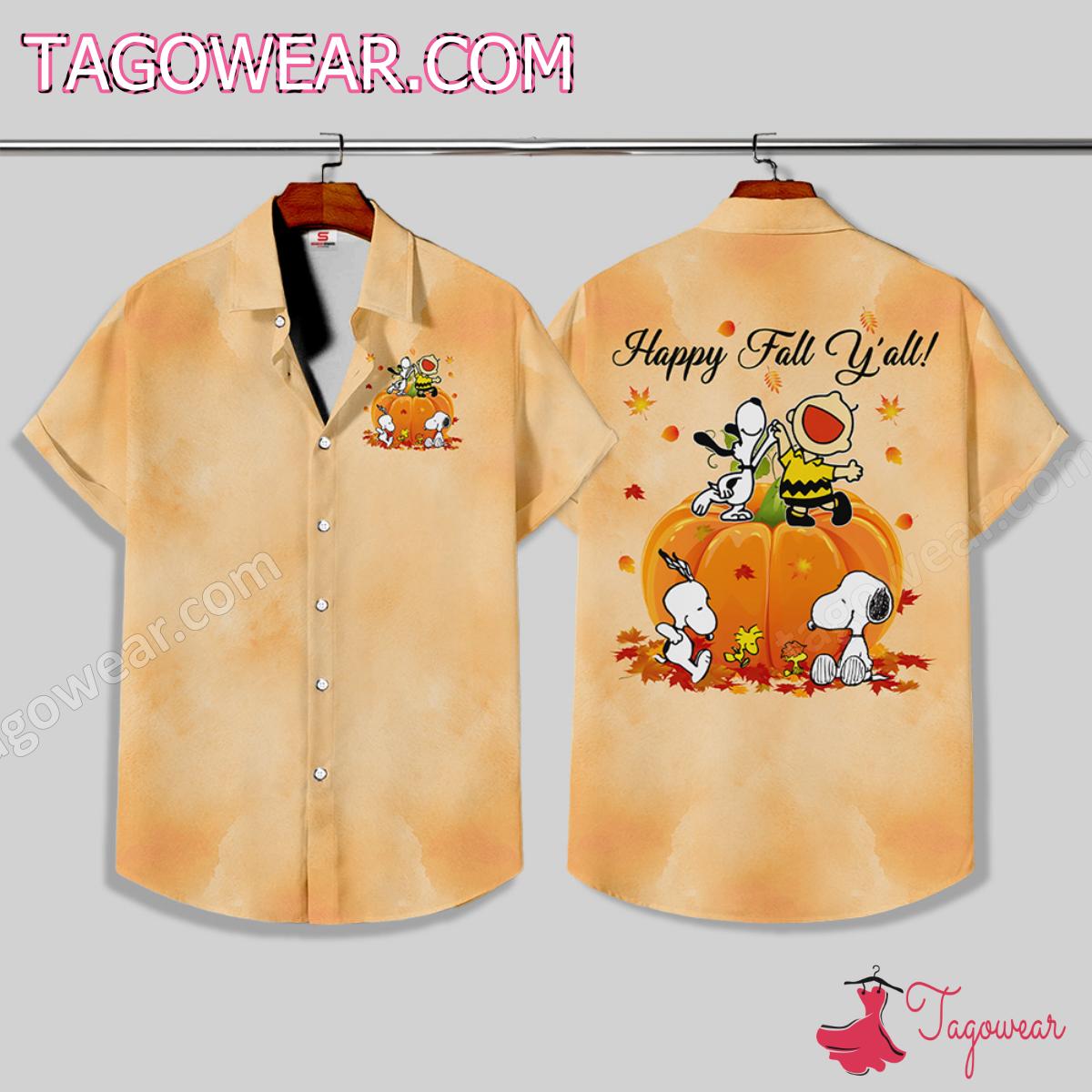 Snoopy Happy Fall Y'all Hawaiian Shirt And Shorts