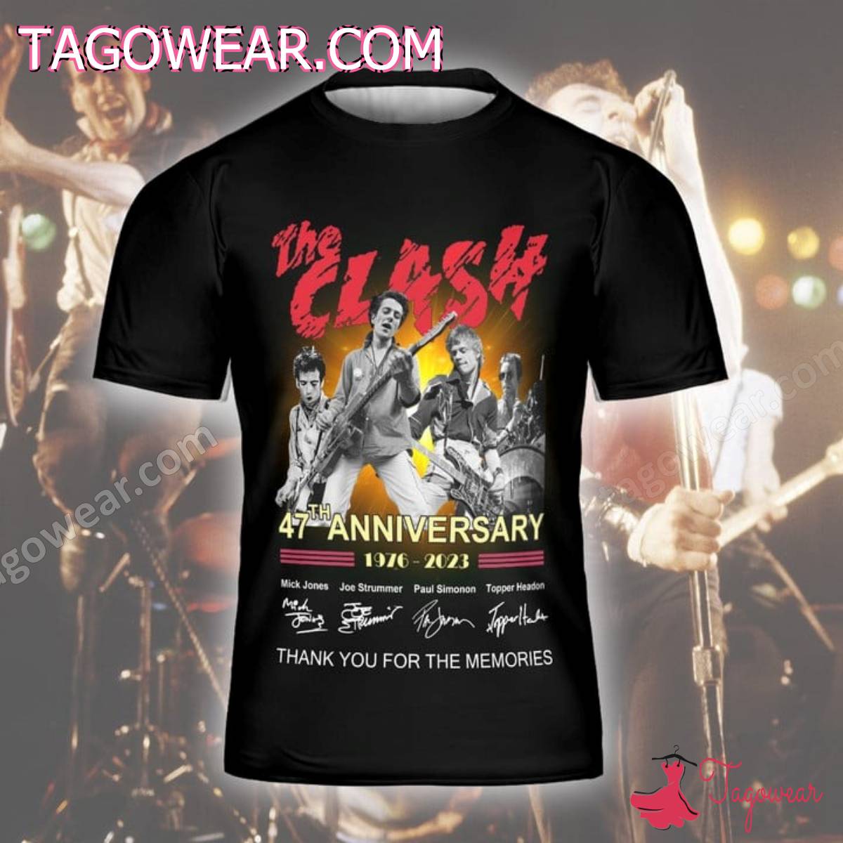 The Clash 47th Anniversary 1976-2023 Signatures Thank You For The Memories Shirt a
