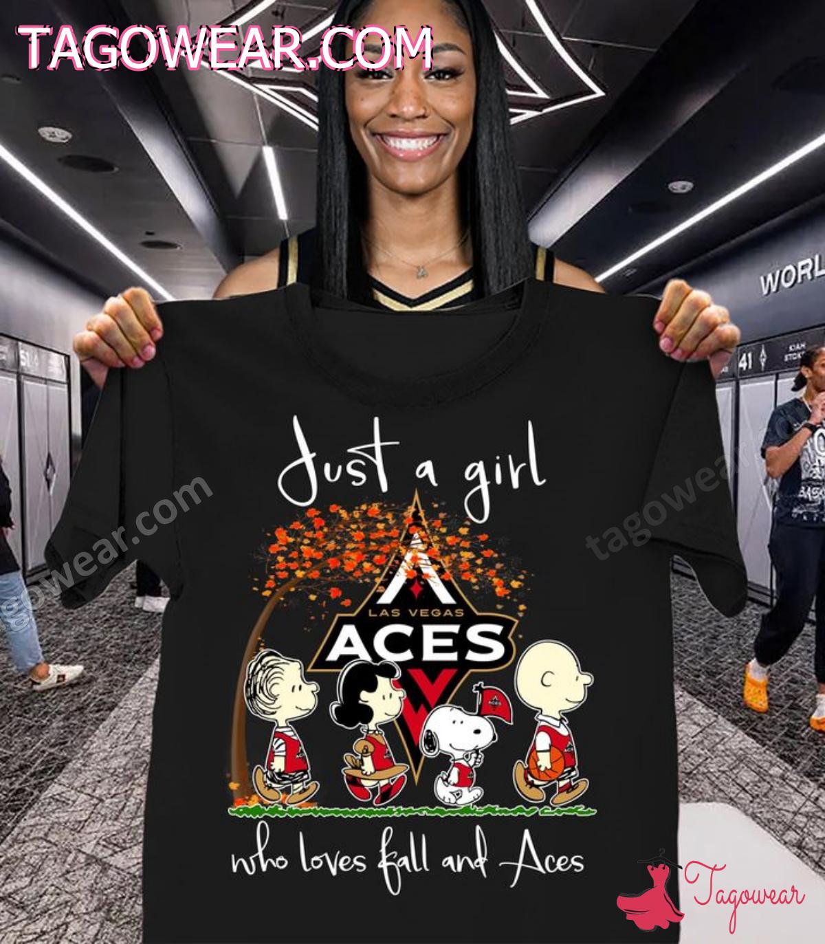 The Peanuts Just A Girl Who Loves Fall And Las Vegas Aces Shirt
