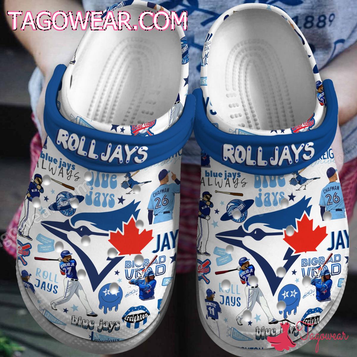 Toronto Blue Jays Roll Jays Crocs Clogs