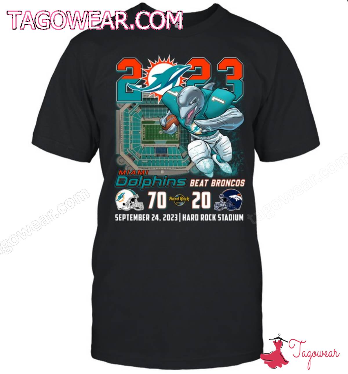 2023 Miami Dolphins Beat Broncos 70-20 September 24 2023 Shirt