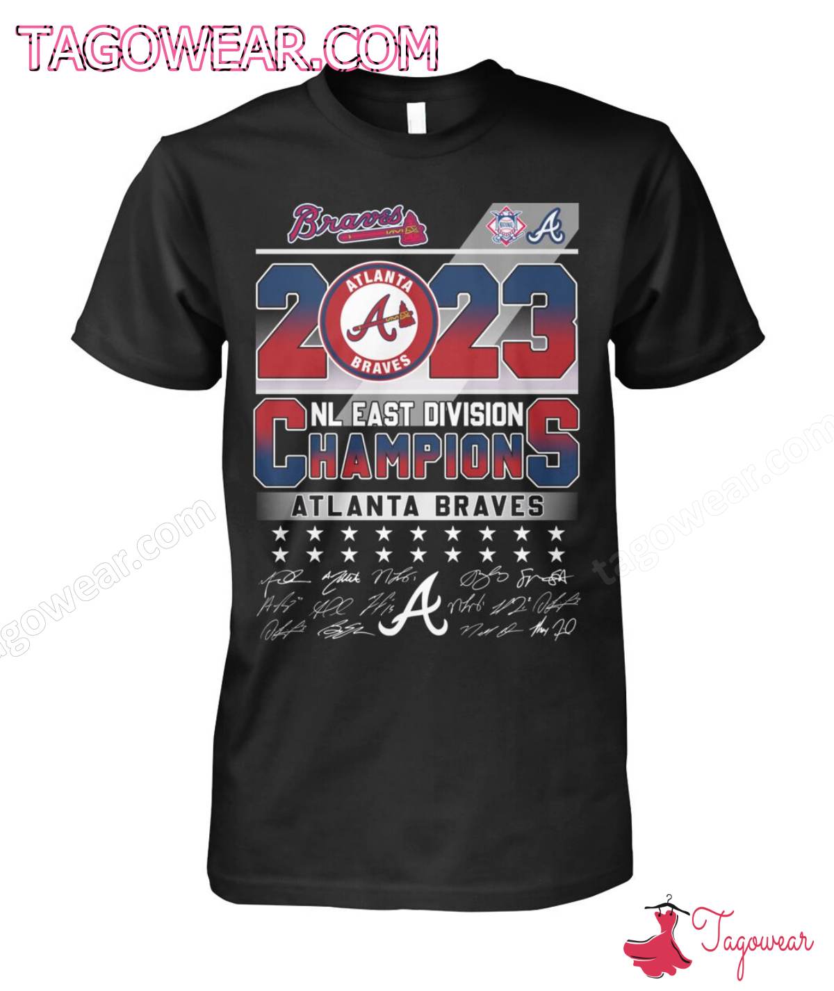 2023 Nl East Division Champions Atlanta Braves Signatures Shirt a