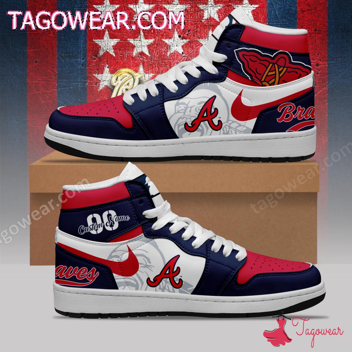 Atlanta Braves Mascot Personalized Air Jordan High Top Shoes