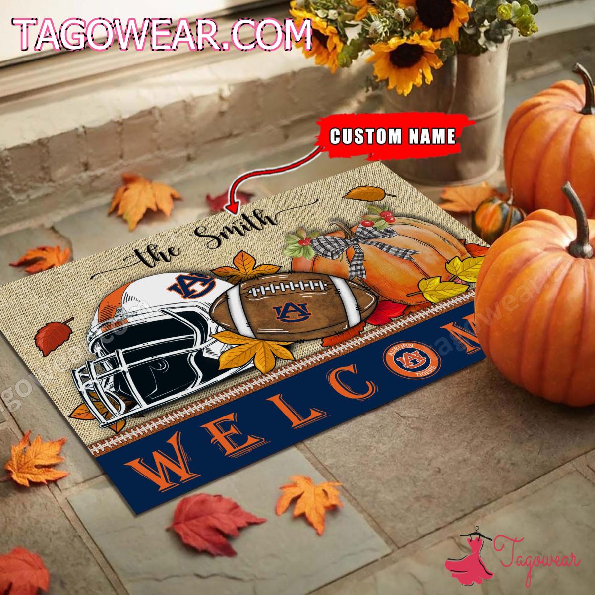 Auburn Tigers Fall Welcome Personalized Doormat a