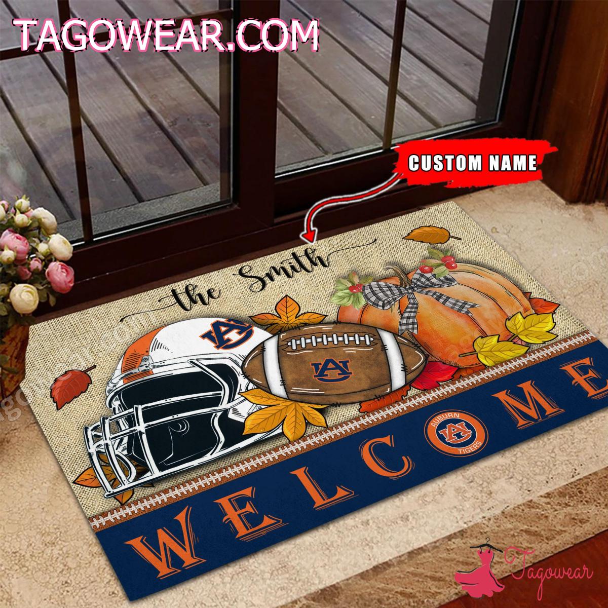 Auburn Tigers Fall Welcome Personalized Doormat