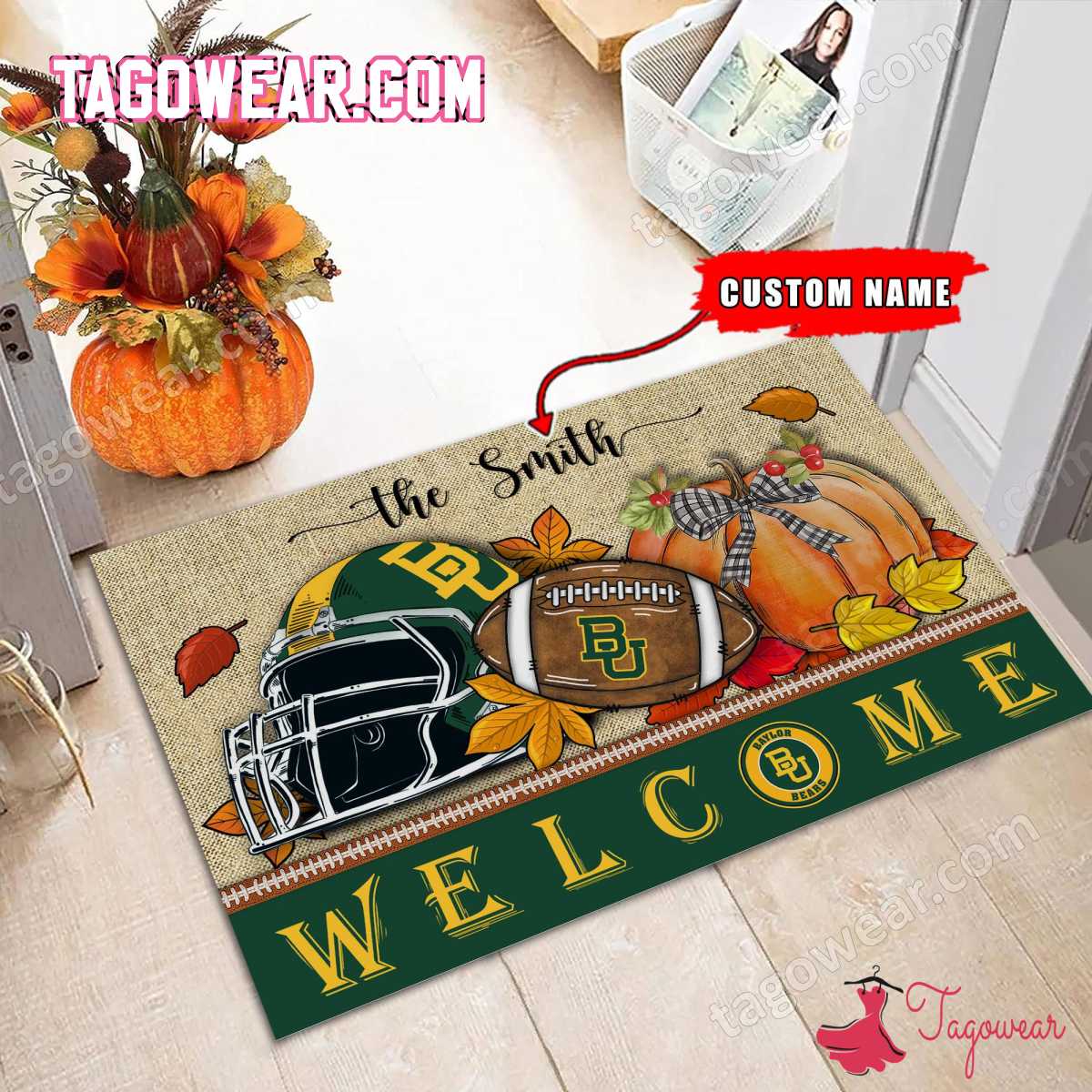 Baylor Bears Fall Welcome Doormat a