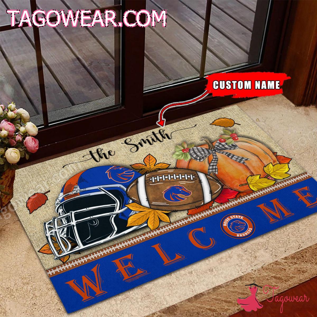 Boise State Broncos Fall Welcome Personalized Doormat